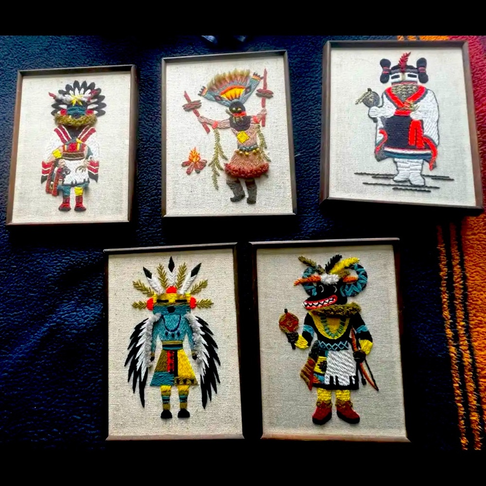 Mid Century Modern Embroidered Artwork